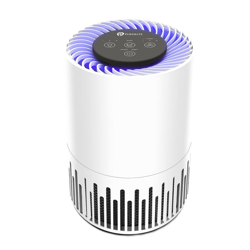 PureMate Air Purifier for Home Quiet Air Cleaner with True HEPA Filter with 4 Speeds and Sleep Mode Night Light Odors Dust Mold for Allergens Smokers Pollen Pet Hair