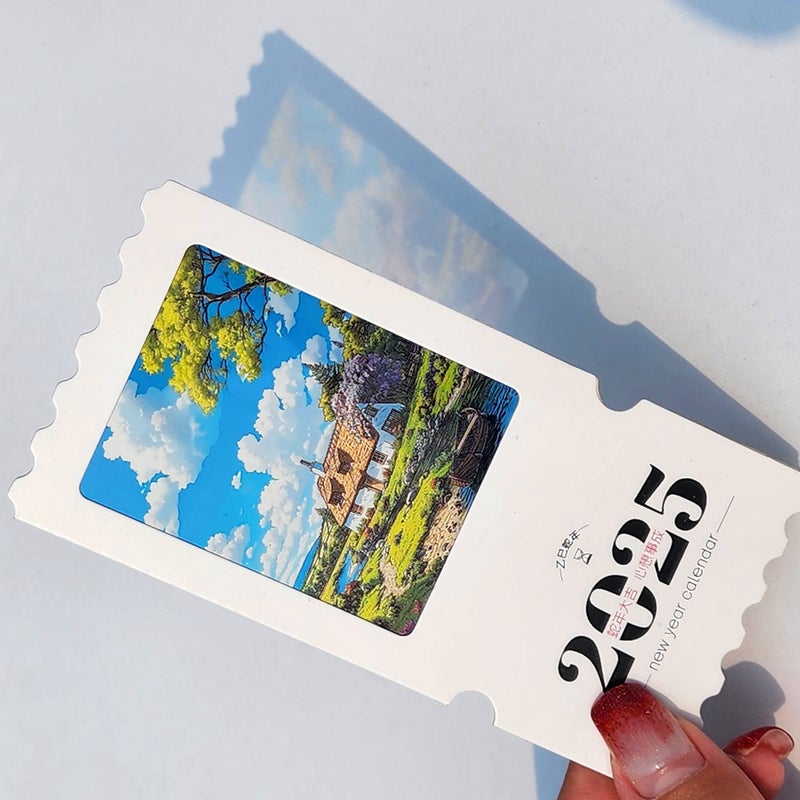 2025 Calendar Retro Ticket Stub Reverse Light And Shadow Po Ticket Stub Box Blank Ticket Stub Homemade Light And Shadow Po - Image 3