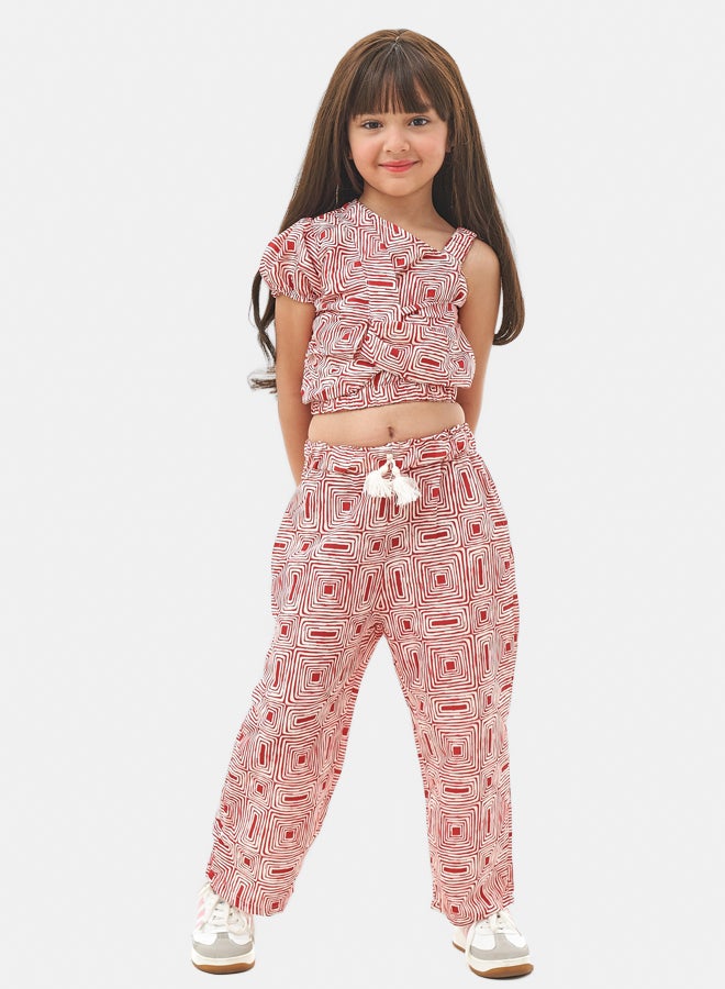 بدلة صيفية حمراء للبنات