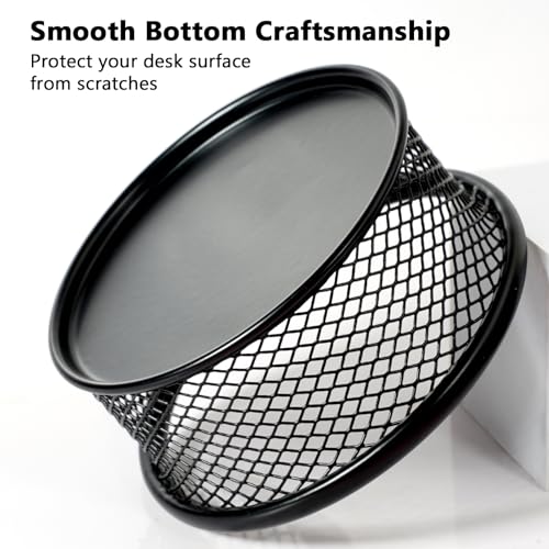DANRONG Paper Clip Holder for Desk, Paper Clip Holders, Mesh Paperclip Holders Metal Paper Clips Dispenser Organizer for Desk Binder Clip Holder Container for Home Office School, Black 4 Pack - Image 3