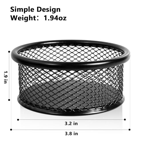 DANRONG Paper Clip Holder for Desk, Paper Clip Holders, Mesh Paperclip Holders Metal Paper Clips Dispenser Organizer for Desk Binder Clip Holder Container for Home Office School, Black 4 Pack - Image 4