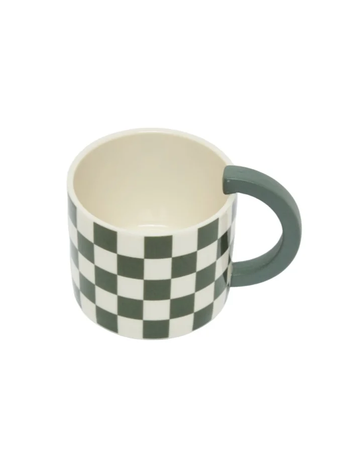 Prickly Pear Grey Racer Check Mug