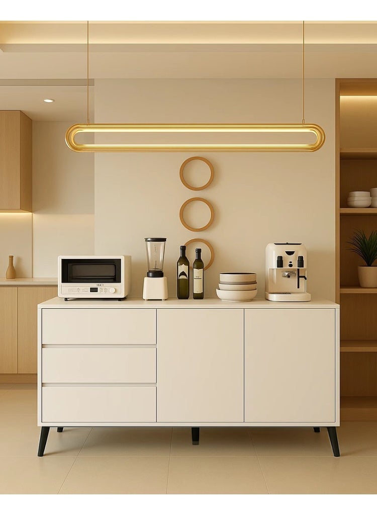 خزانة بوفيه جانبية، بابان و 3 أدراج، ركن لطاولة القهوة، طاولة تلفزيون، طاولة تزيين، خزانة تخزين خشبية للمطبخ، غرفة المعيشة، غرفة الطعام، غرفة النوم، أرجل معدنية، لون أبيض، DSG044 - Image 1