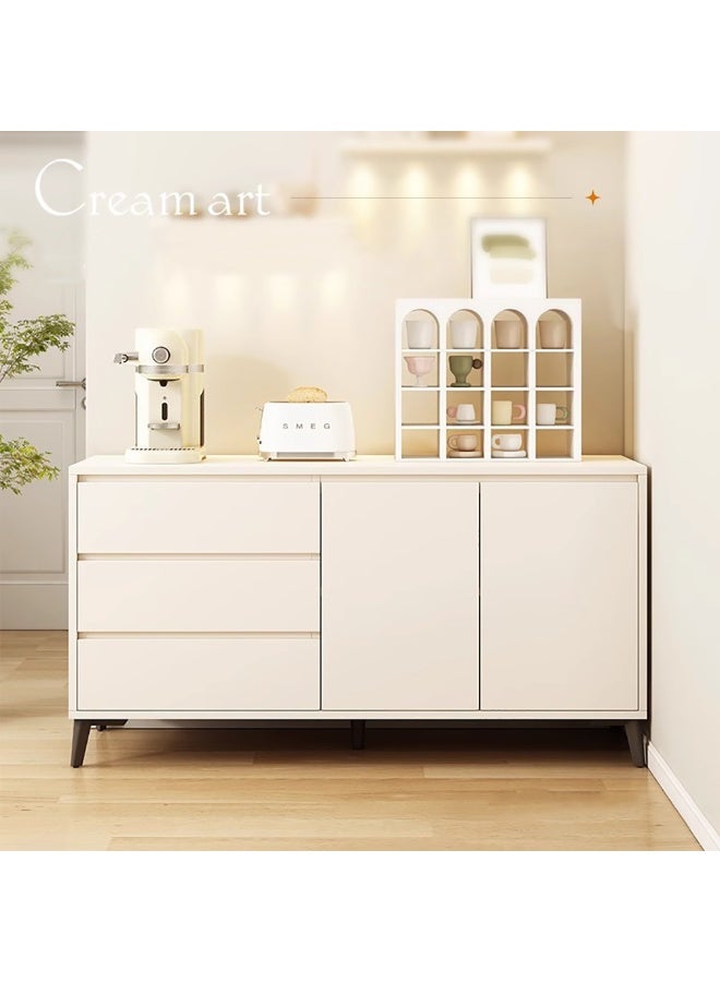 خزانة بوفيه جانبية، بابان و 3 أدراج، ركن لطاولة القهوة، طاولة تلفزيون، طاولة تزيين، خزانة تخزين خشبية للمطبخ، غرفة المعيشة، غرفة الطعام، غرفة النوم، أرجل معدنية، لون أبيض، DSG044 - Image 5