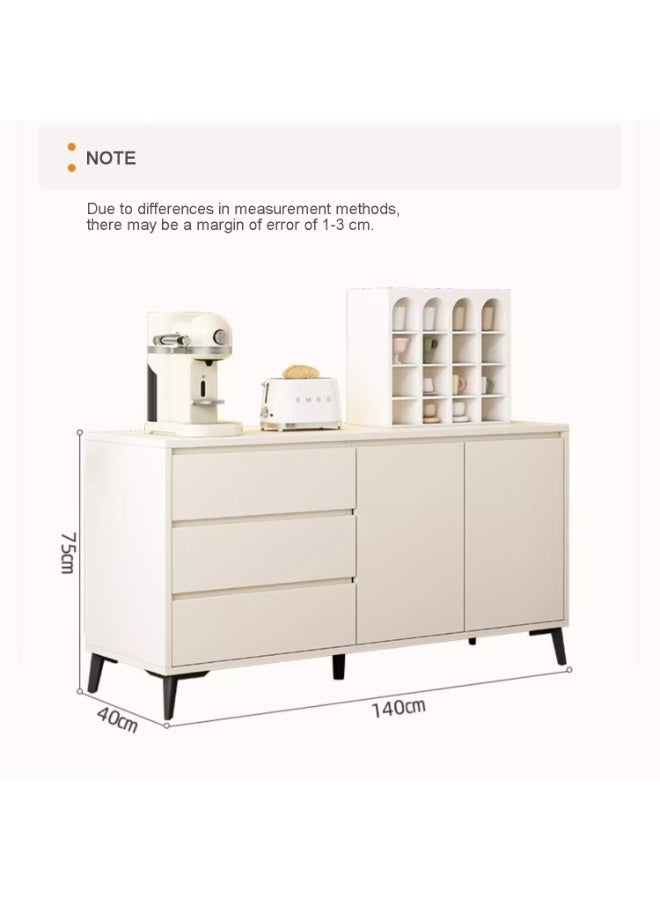 خزانة بوفيه جانبية، بابان و 3 أدراج، ركن لطاولة القهوة، طاولة تلفزيون، طاولة تزيين، خزانة تخزين خشبية للمطبخ، غرفة المعيشة، غرفة الطعام، غرفة النوم، أرجل معدنية، لون أبيض، DSG044 - Image 2
