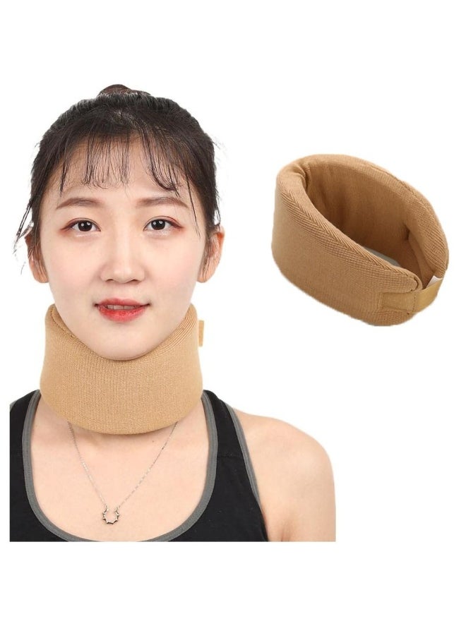 Generic - Neck Collar, Sponge Collar Adjustable Collar Soft Neck Support Relieves Spinal Pain and Pressure - Wraps Aligns Stabilizing Vertebrae for Use During Sleep (Khaki) - Image 1