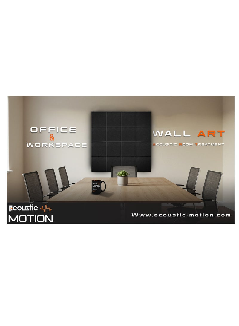 Acoustic Motion Acoustic Foam Panels-Sound Proof FLAT Panel With Self-Adhesive Set Of 12 3X30X30Cm Dark Grey Stylish Acoustic Panels Basic For studio,recording,home,office,Acoustic Room Treatment - Image 4