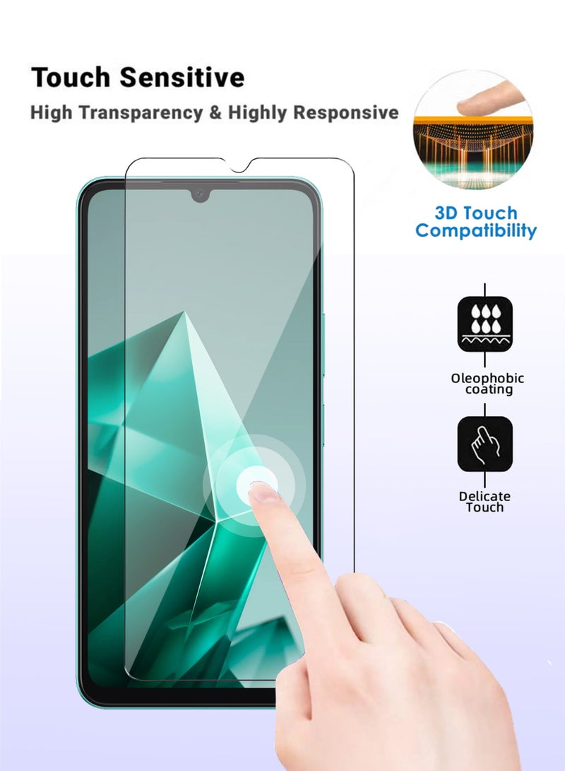 قطعتان من واقي شاشة زجاجي مقوى لهاتف إنفينيكس هوت 60i 5G - شفافية عالية، لمسة ناعمة، مقاوم للانفجار، حواف منحنية سلسة، سهل التركيب، واقي شاشة لهاتف إنفينيكس هوت 60i 5G - Image 4