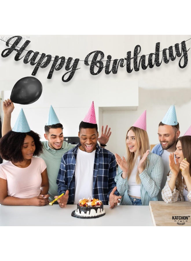 كاتشون لافتة عيد ميلاد سعيدة باللون الأسود اللامع بطول 10 أقدام، جاهزة للاستخدام بدون تجميع، لافتة عيد ميلاد سوداء، زينة عيد ميلاد باللون الأسود - Image 5