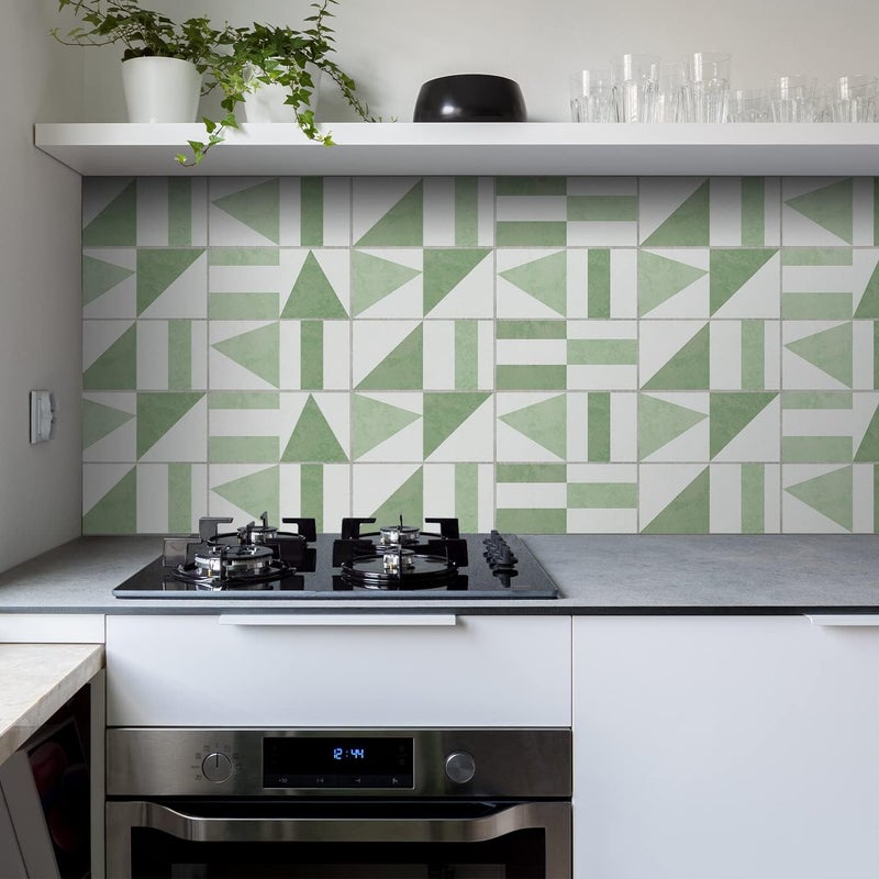 Alwayspon 24 Pieces Vinyl Floor Tile Stickers, Non-Slip Self Adhesive Backing Tile Stickers for Kitchen, Bathroom, Self Adhesive, Peel and Stick, PVC Light Green, 30x15cm - Image 5
