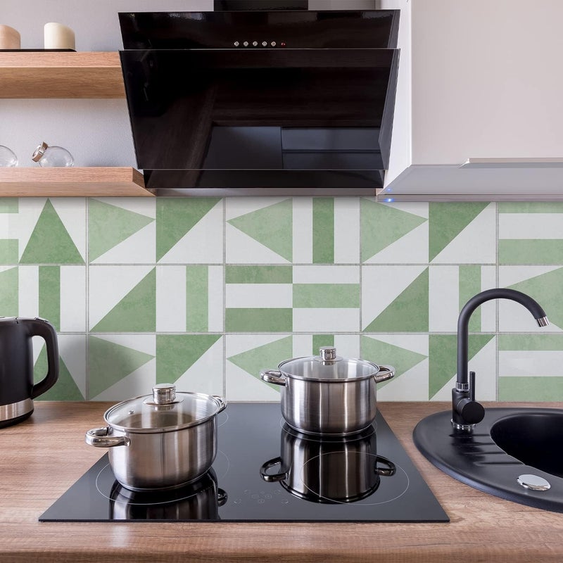 Alwayspon 24 Pieces Vinyl Floor Tile Stickers, Non-Slip Self Adhesive Backing Tile Stickers for Kitchen, Bathroom, Self Adhesive, Peel and Stick, PVC Light Green, 30x15cm - Image 4