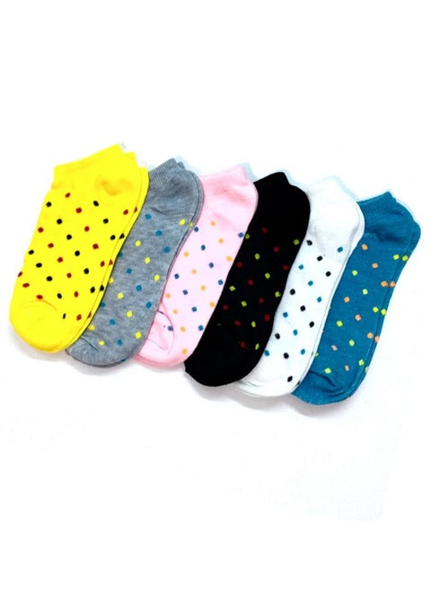 جوارب قدم مميزة ، جوارب حريمي جميلة ألوان متعددة، 6 أزواج