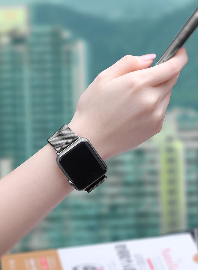 سوار بديل لساعة Apple Watch Series 5/6/7 42/44/45 ملم رمادي - Image 5