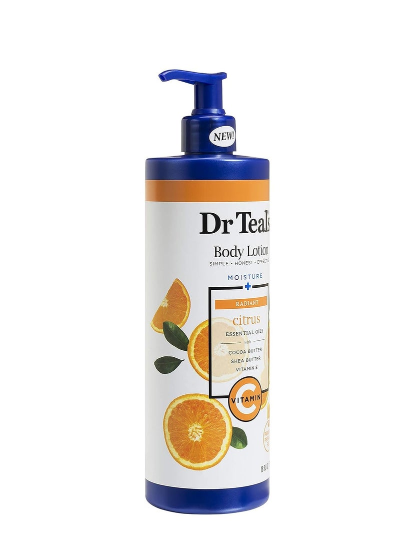 Dr Teal's Dr Teal's Body Lotion - Moisture Plus - Radiant Citrus Essential Oils and Vitamin C, 18 Fl Oz 2-Pack (36 Fl Oz) - Image 2