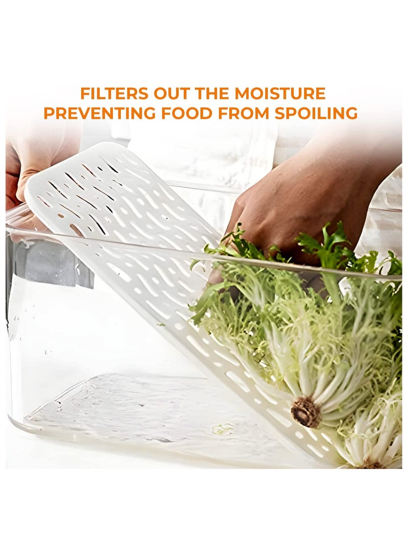 فايزو منظم الثلاجة FAIZO  حاوية تخزين أكريليك شفافة مع غطاء ، حاوية طعام متينة مقاومة للتسرب ، صندوق غداء ، فواكه ، وسلطة - مطبخ ، ثلاجة ، مخزن (مجموعة 3) - Image 5