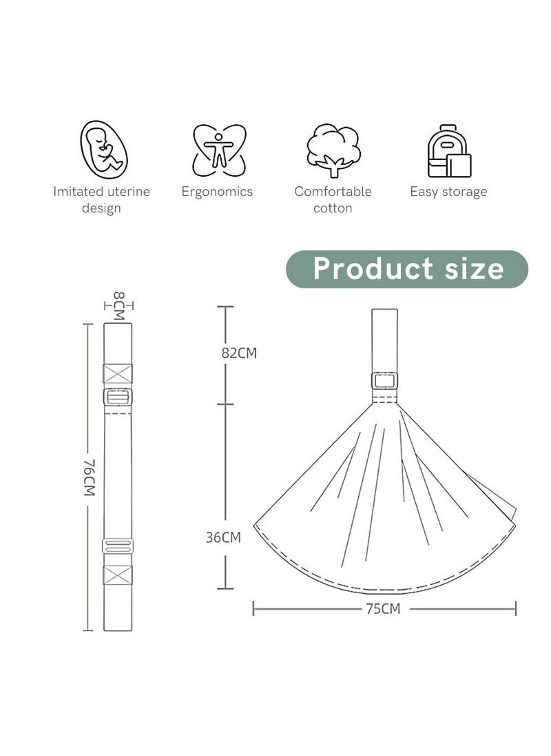 Bebiland Baby Carriers from Newborn, Soft Portable Baby Sling, Adjustable One Shoulder Cross-Body Baby Wrap Carrier, Quick Dry, Thick and Widen Shoulder Straps for 0-24 Months Baby (Grey)  - Image 2