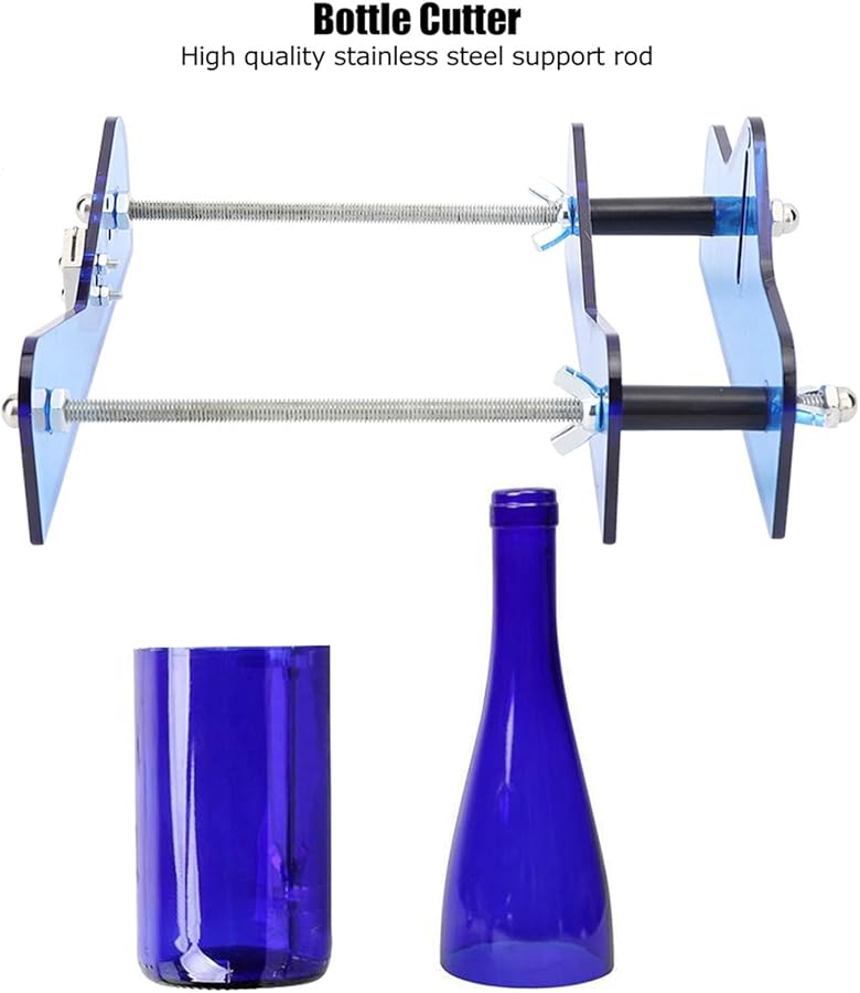 آلة قطع زجاجات الزجاج بأداة قطر قابل للتعديل مع إطار من البولي كربونات وملحقات الأسطوانة وورق الصنفرة - Image 4