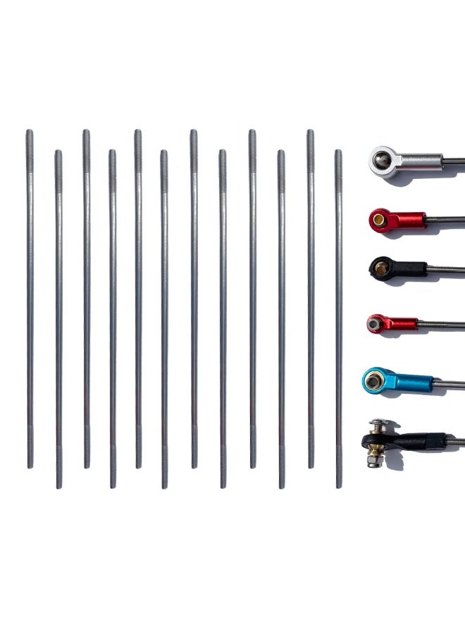 10 قطع M3x150mm موصل قضيب دفع من الفولاذ المقاوم للصدأ، لقارب RC، سيارة، طائرة، طائرة هليكوبتر (الحجم: 150 مم) - Image 1