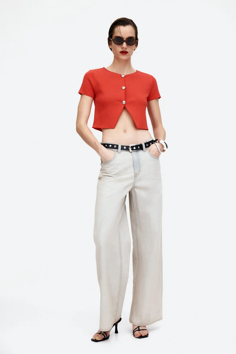 اتش اند ام كارديغان جيرسيه بأكمام قصيرة