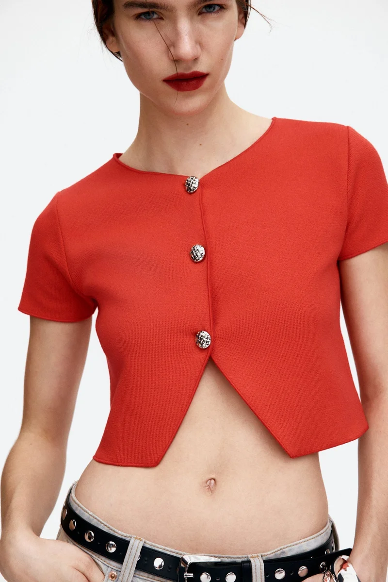 اتش اند ام كارديغان جيرسيه بأكمام قصيرة