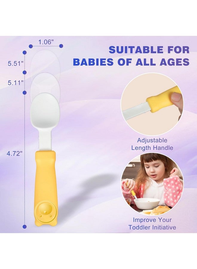 Deinyi Toddler Forks and Spoons - Toddler Spoon and Fork Set - for Kids Utensils - Portable Utensil Set for 1 2 3 4 5 years old - Yellow - Image 3