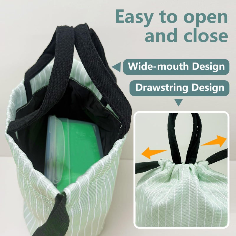 eutopic Lunch Bag, 5-7L Ultra-Light Portable Drawstring Lunch Tote with Multiple Pockets for Women & Men, Compact Bag for Work, Office, Hiking & Daily Use - Image 3