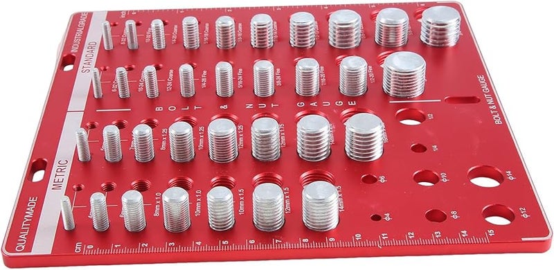 Nut Bolt Size Thread Gauge Identifier Ruler Inch Centimeter SAE Metric - Image 4