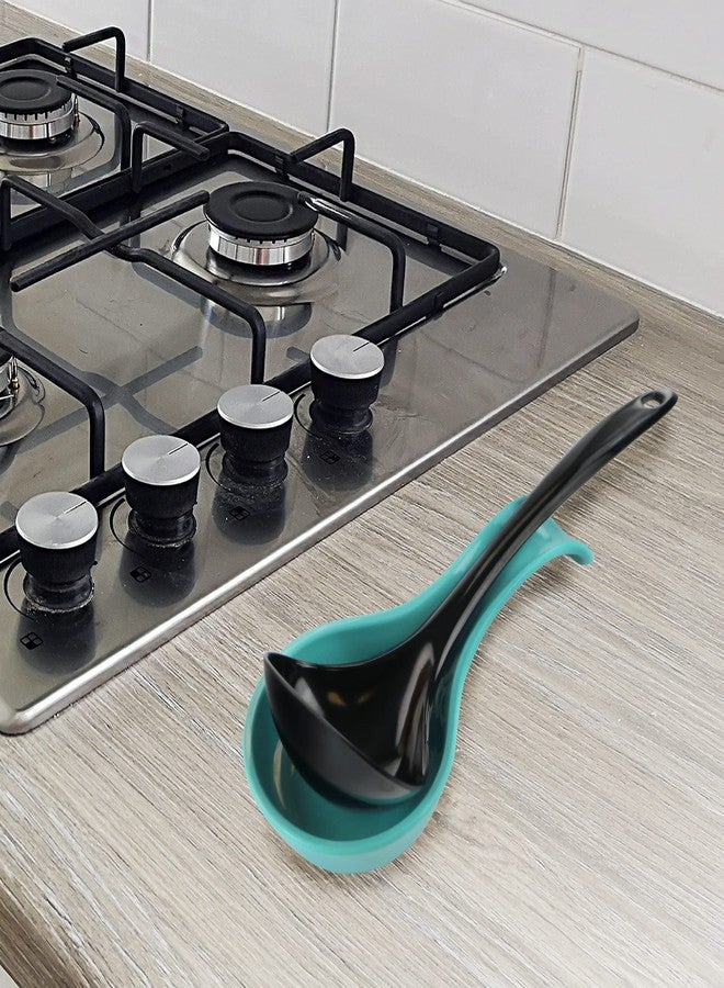 Reston Lloyd Kitchen Counter Utensil Spoon Rest, Ladles, Spaghetti Forks, & Spatulas, Durable BPA-Free Plastic - Dishwasher Safe, Décor, Space Saving Hanging Hole on Handle, Turquoise - Image 3