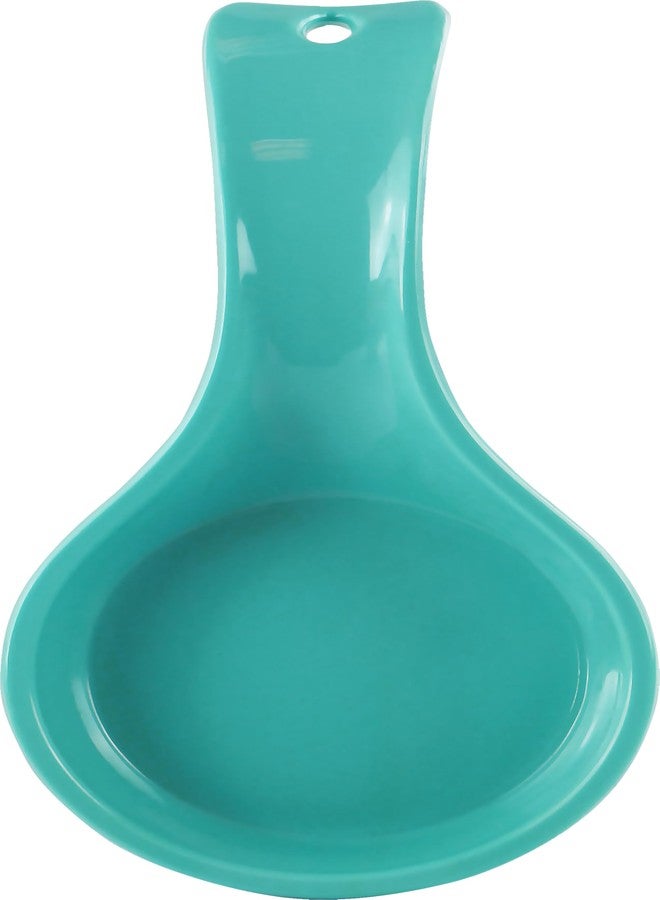 Reston Lloyd Kitchen Counter Utensil Spoon Rest, Ladles, Spaghetti Forks, & Spatulas, Durable BPA-Free Plastic - Dishwasher Safe, Décor, Space Saving Hanging Hole on Handle, Turquoise - Image 1