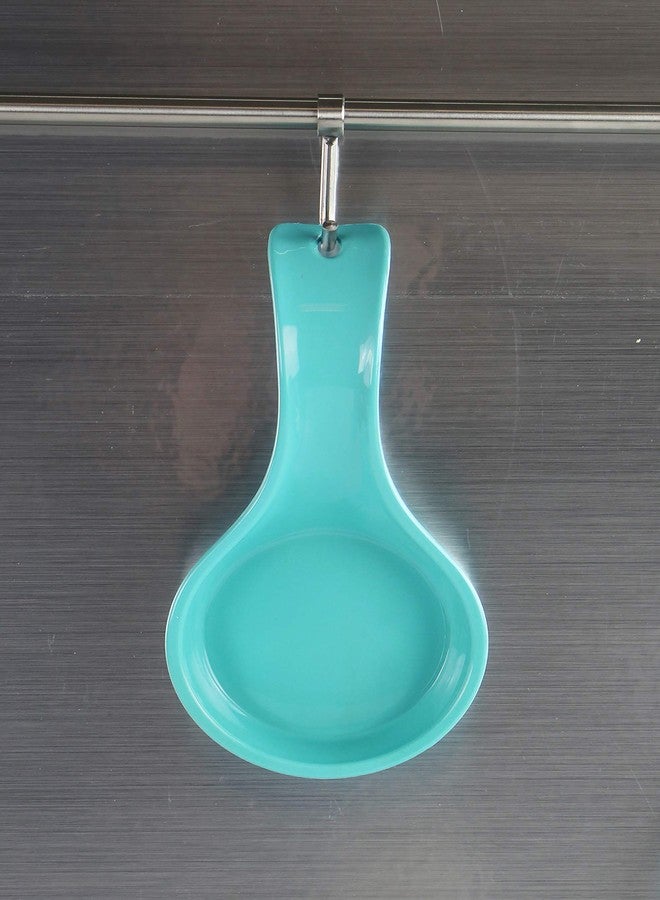Reston Lloyd Kitchen Counter Utensil Spoon Rest, Ladles, Spaghetti Forks, & Spatulas, Durable BPA-Free Plastic - Dishwasher Safe, Décor, Space Saving Hanging Hole on Handle, Turquoise - Image 2