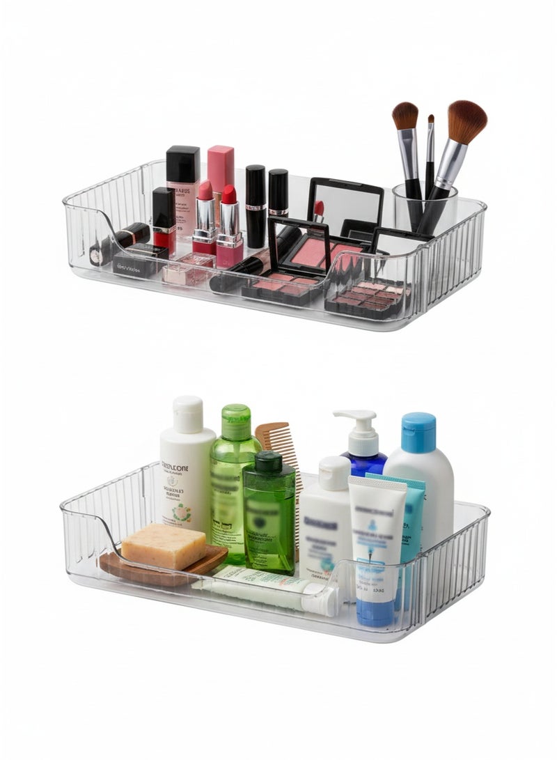 Stackable Acrylic Storage Organizer – Two-Piece Shelf for Cosmetics, Kitchen Tools, Bathroom Essentials and Perfumes – 30 × 17 cm - Image 1