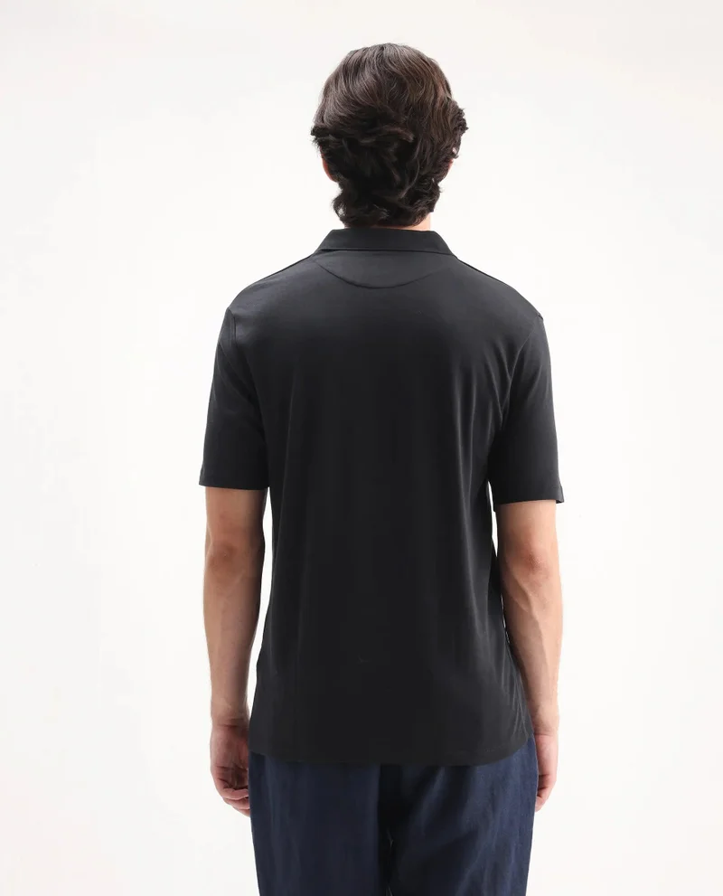 Rare Rabbit Men's Embroidered Collar Solid Polo