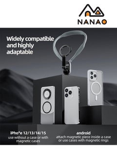 NANAO Magnetic Neck Mount for Phones, Neck Cell Phone Holder POV/Vlog Selfie Mount Hand Free Phone Neck Holder Chest Stand Strap Video Recording for iPhone 15 14 13 12 Seires Android Phones (Blue)  - Image 3