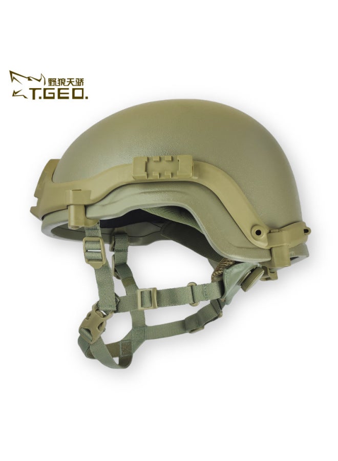 High-Cut Plastic Tactical Helmet Model 19 with Rail Suspension, Foam Lining, and Cloth Cover - 600g Full Set