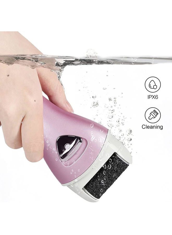 pritech Electric Feet Callus Removers Rechargeable,Portable Electronic Foot File Pedicure Tools, Electric Callus Remover Kit,Professional Pedi Feet Care Perfect for Dead,Hard Cracked Dry Skin（Pink） - Image 3