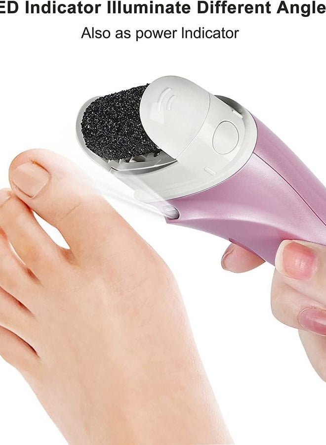 pritech Electric Feet Callus Removers Rechargeable,Portable Electronic Foot File Pedicure Tools, Electric Callus Remover Kit,Professional Pedi Feet Care Perfect for Dead,Hard Cracked Dry Skin（Pink） - Image 4
