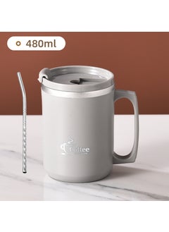 Factory direct supply office coffee cup with lid double-layer thermos cup 304 stainless steel mug gift