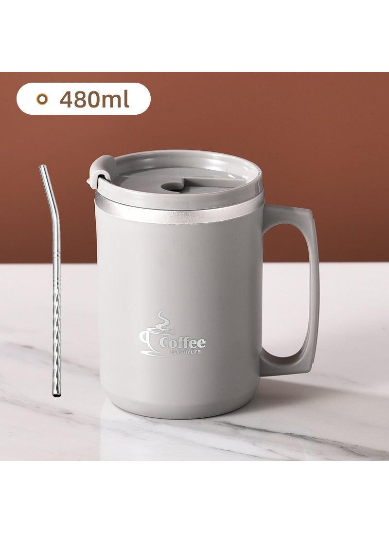 Generic - Factory direct supply office coffee cup with lid double-layer thermos cup 304 stainless steel mug gift - Image 1