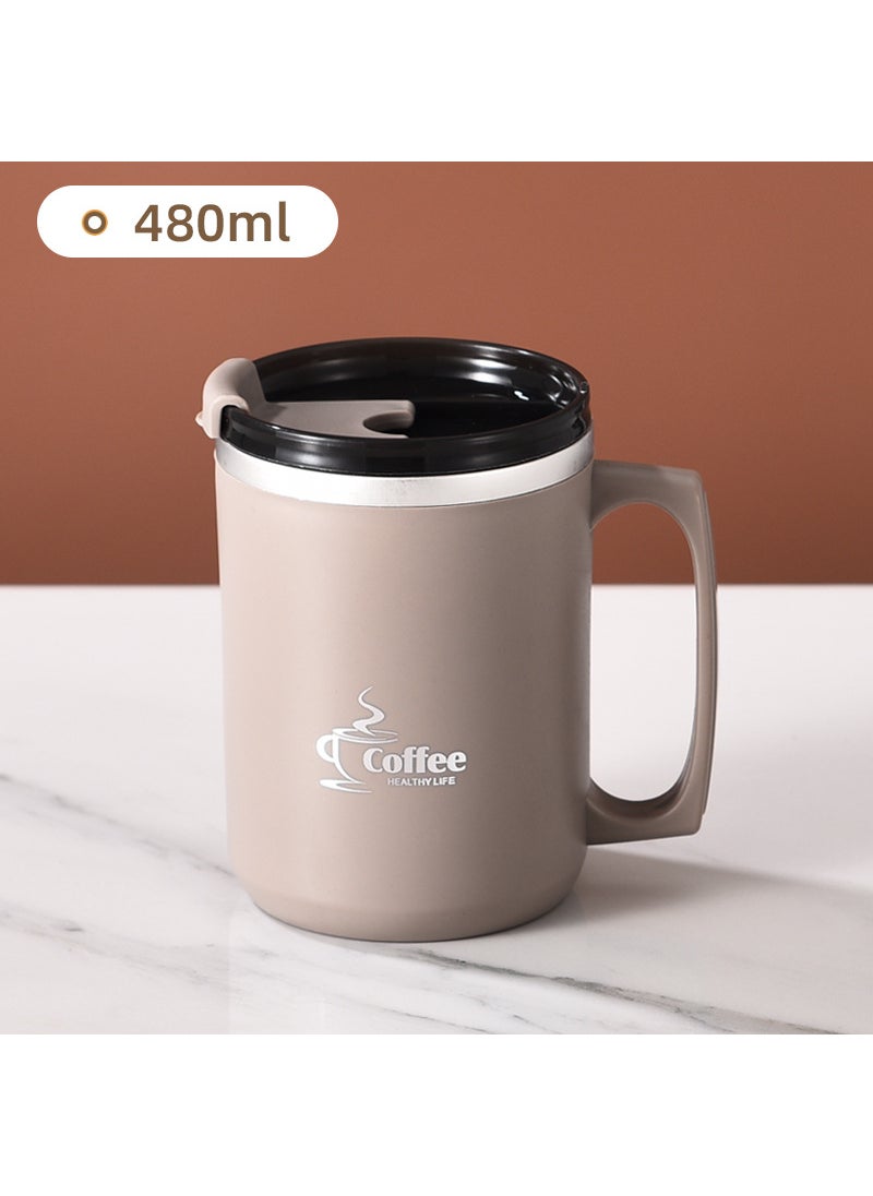 Generic - Factory direct supply office coffee cup with lid double-layer thermos cup 304 stainless steel mug gift - Image 1