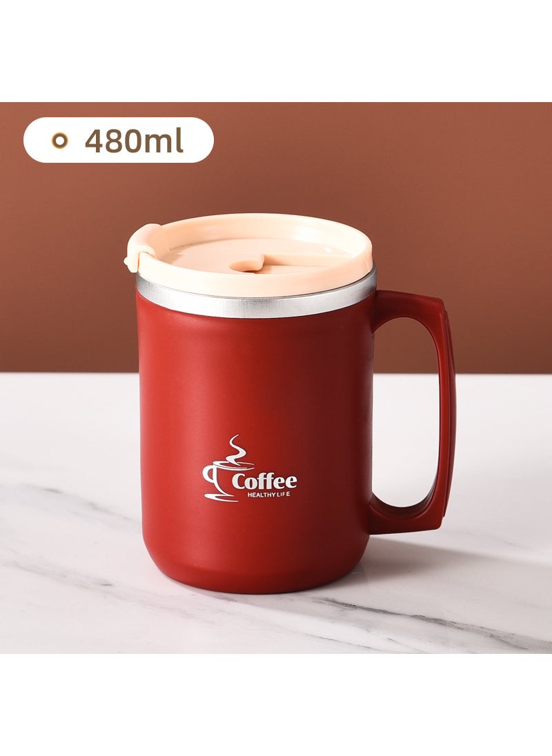 Generic - Factory direct supply office coffee cup with lid double-layer thermos cup 304 stainless steel mug gift - Image 1