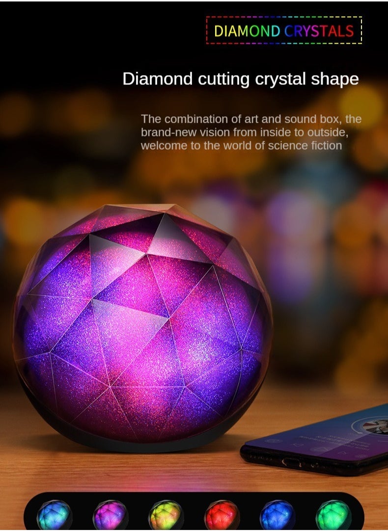 LOOPITYS - Colorful Lamp Bluetooth Speaker Portable Wireless Bluetooth Speakers 3 Lighting Effects 1200mAh Large Capacity 10m Bluetooth Connection Crystal Shape - Image 1