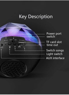 LOOPITYS Colorful Lamp Bluetooth Speaker Portable Wireless Bluetooth Speakers 3 Lighting Effects 1200mAh Large Capacity 10m Bluetooth Connection Crystal Shape  - Image 3