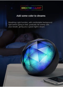 LOOPITYS Colorful Lamp Bluetooth Speaker Portable Wireless Bluetooth Speakers 3 Lighting Effects 1200mAh Large Capacity 10m Bluetooth Connection Crystal Shape  - Image 4