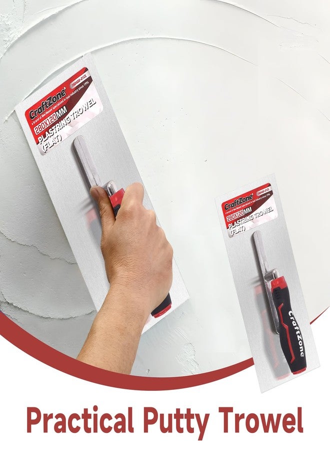 CraftZone 4-Piece Plastering Trowel & Bricklaying Trowel Set - High Carbon Steel Blades, Advanced Welding Process, Ergonomic PP+TPR Handles, Perfect for Concrete, Masonry, Plaster, and More - Image 5