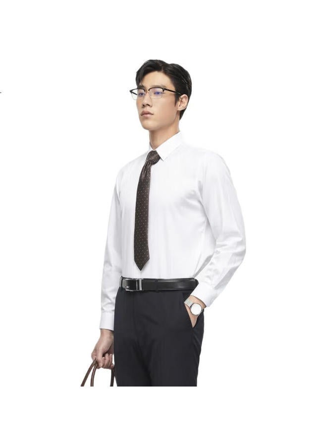 Youngor Men'S Shirt Spring Autumn Youth Business Easy Care Slim Fit High-End Long Sleeve Shirt White 44 - Image 3