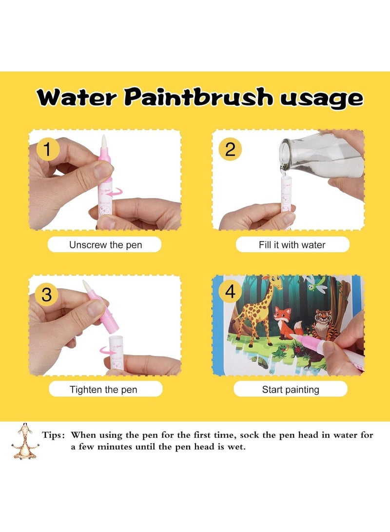 NYVIO Water Coloring Books for Toddlers, Water Painting Book for Toddlers, Paint with Water Books for 3-5, Water Doodle Book Toys, Travel Toys for Toddlers, Toddler Travel Toys (6 Pack) - Image 3