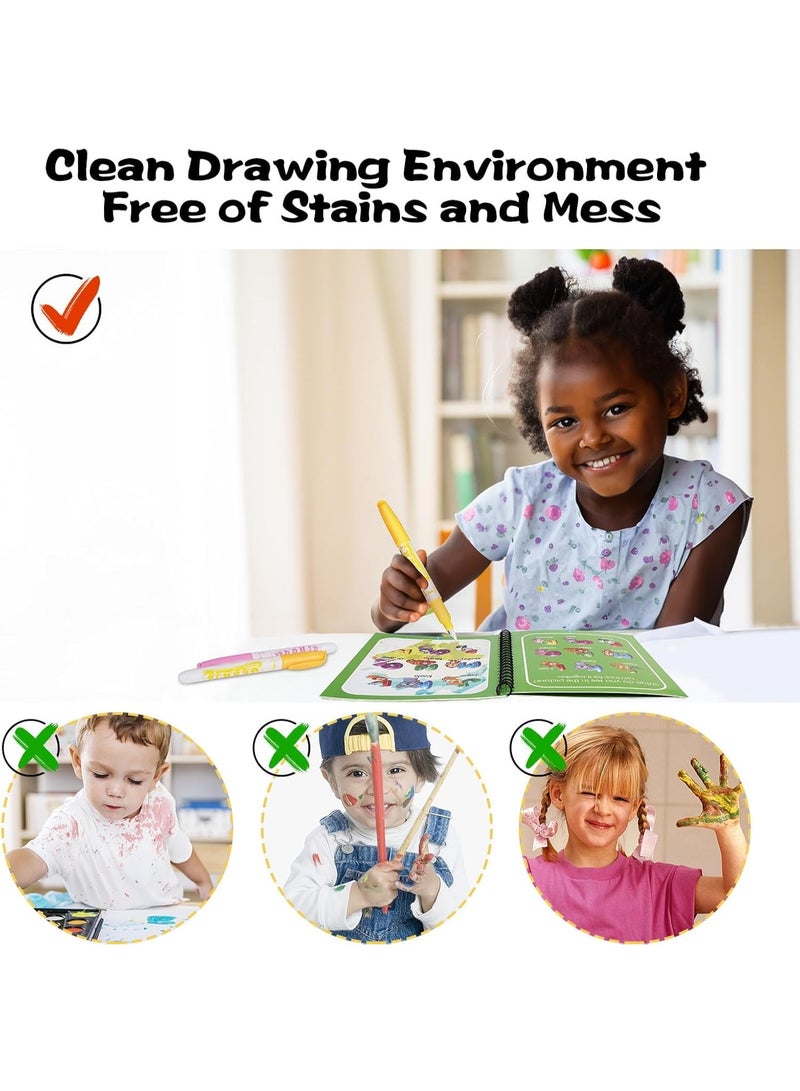 NYVIO Water Coloring Books for Toddlers, Water Painting Book for Toddlers, Paint with Water Books for 3-5, Water Doodle Book Toys, Travel Toys for Toddlers, Toddler Travel Toys (6 Pack) - Image 2