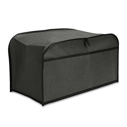 kwmobile Cover Compatible with 4 Slice Toaster Plastic Case for Bread Toaster Machine Dark Grey