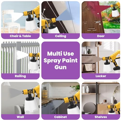 Asian Paints Trucare Paint Sprayer 750W with 950 Ml Container|Electric Paint Sprayer with 2M Long Cable&Vde Plug|2.5Mm Nozzle|Motor Speed Up to 32000Rpm/Min|Suitable for Indoor&Outdoor Paint,Yellow - Image 4