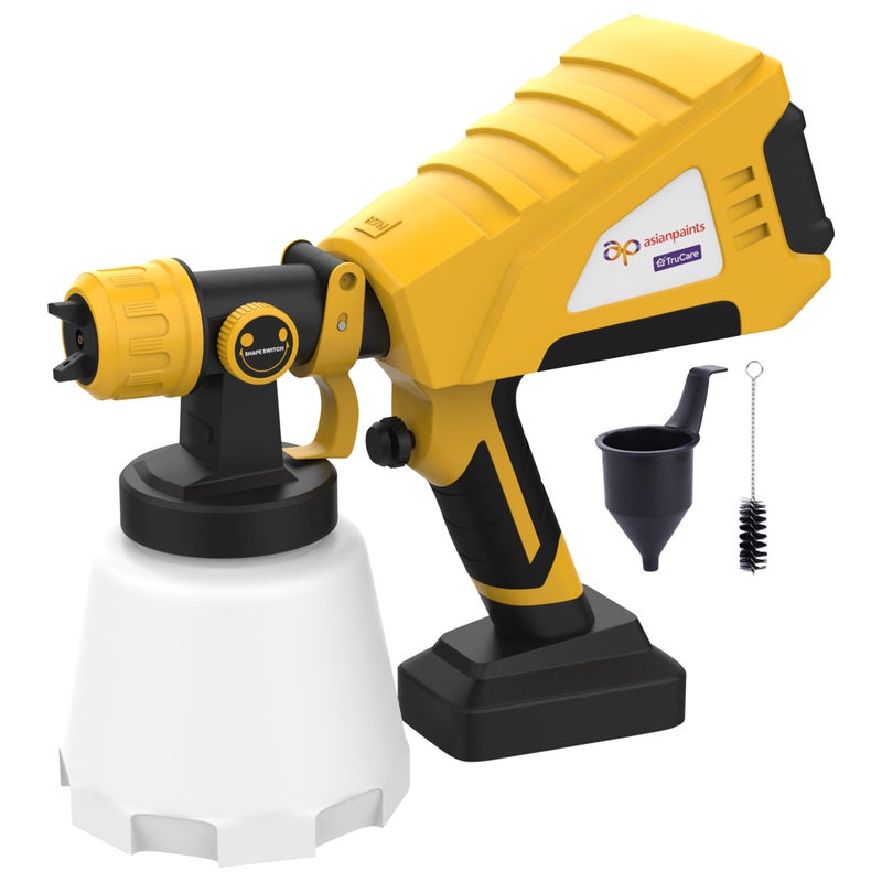 Asian Paints Trucare Paint Sprayer 750W with 950 Ml Container|Electric Paint Sprayer with 2M Long Cable&Vde Plug|2.5Mm Nozzle|Motor Speed Up to 32000Rpm/Min|Suitable for Indoor&Outdoor Paint,Yellow - Image 3